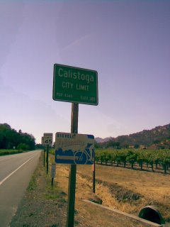 Bicycle friendly welcome to Calistoga, CA